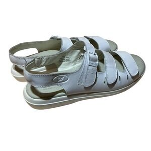 Propét Leather White Slides Sandals Air Cushion Size 10 Women's